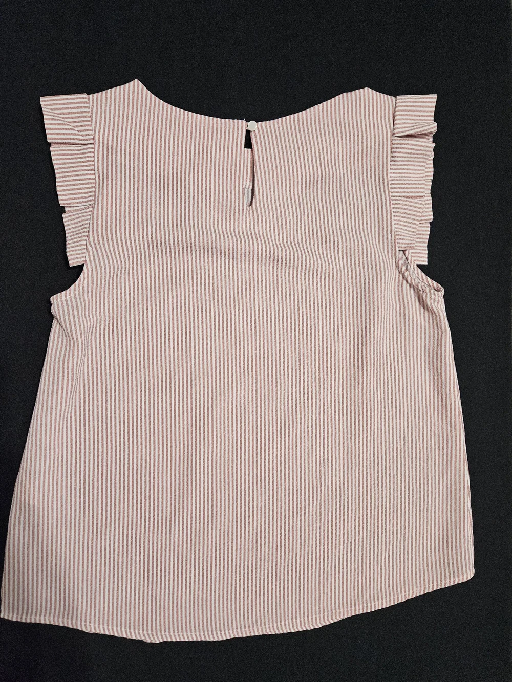 Ruffled Sleeve Pink Stripe Tank Top - Picture 5 of 5